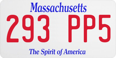 MA license plate 293PP5