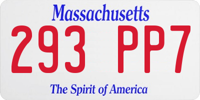 MA license plate 293PP7
