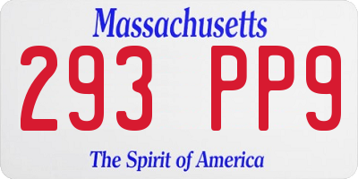 MA license plate 293PP9