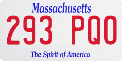 MA license plate 293PQ0