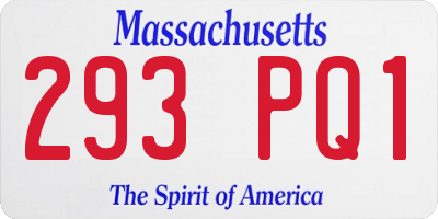 MA license plate 293PQ1