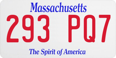 MA license plate 293PQ7