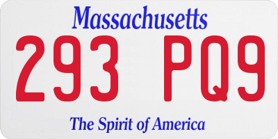 MA license plate 293PQ9
