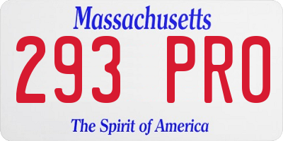 MA license plate 293PR0