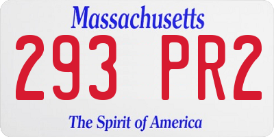MA license plate 293PR2