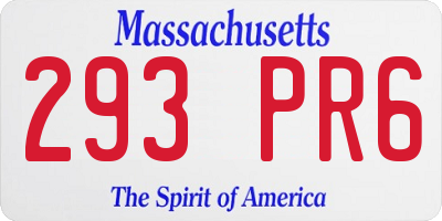 MA license plate 293PR6