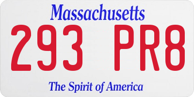 MA license plate 293PR8