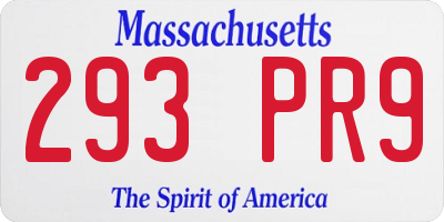 MA license plate 293PR9