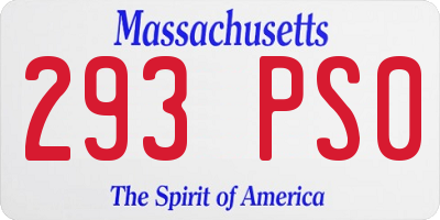 MA license plate 293PS0