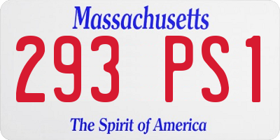 MA license plate 293PS1