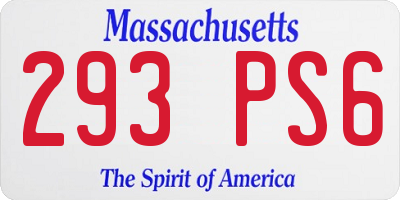MA license plate 293PS6