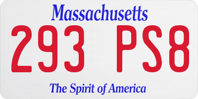 MA license plate 293PS8