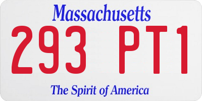 MA license plate 293PT1
