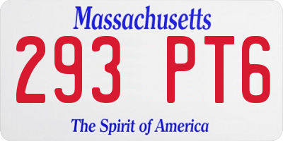 MA license plate 293PT6