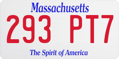 MA license plate 293PT7