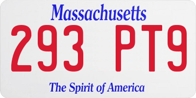 MA license plate 293PT9
