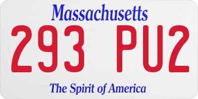 MA license plate 293PU2