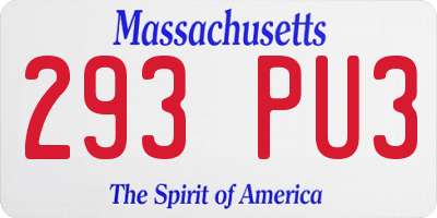 MA license plate 293PU3