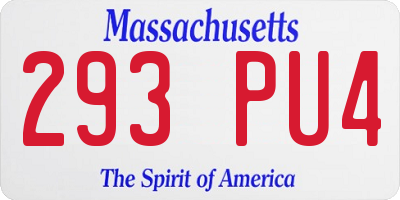 MA license plate 293PU4
