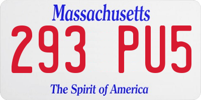 MA license plate 293PU5