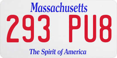 MA license plate 293PU8