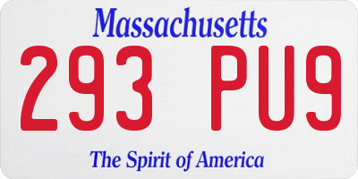 MA license plate 293PU9