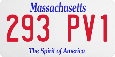 MA license plate 293PV1