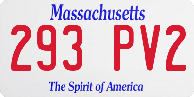 MA license plate 293PV2