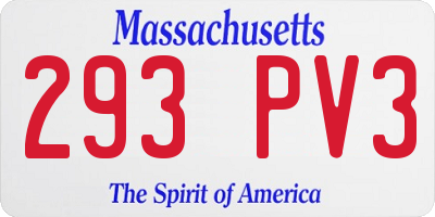 MA license plate 293PV3