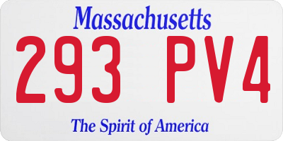 MA license plate 293PV4