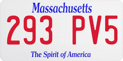 MA license plate 293PV5
