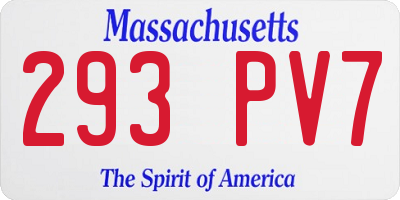 MA license plate 293PV7