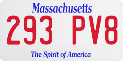MA license plate 293PV8