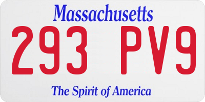 MA license plate 293PV9