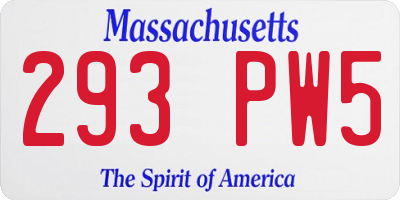 MA license plate 293PW5