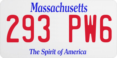 MA license plate 293PW6