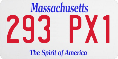 MA license plate 293PX1