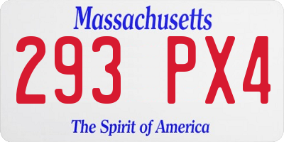 MA license plate 293PX4