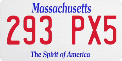 MA license plate 293PX5