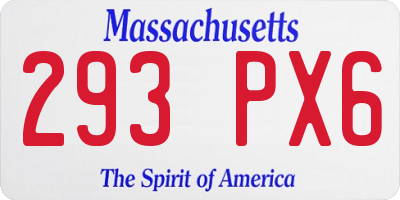 MA license plate 293PX6