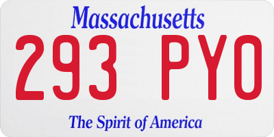MA license plate 293PY0