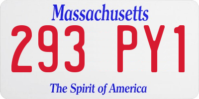 MA license plate 293PY1
