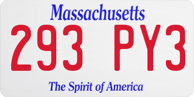 MA license plate 293PY3