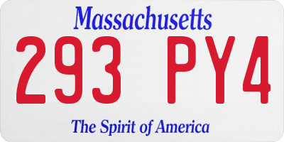 MA license plate 293PY4