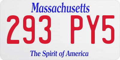 MA license plate 293PY5