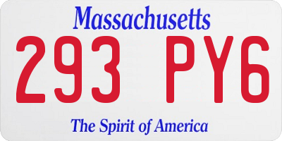 MA license plate 293PY6
