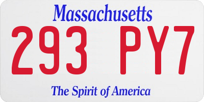 MA license plate 293PY7
