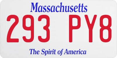 MA license plate 293PY8