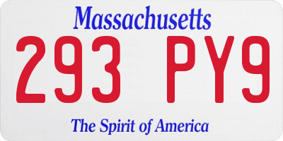 MA license plate 293PY9
