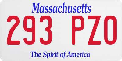 MA license plate 293PZ0
